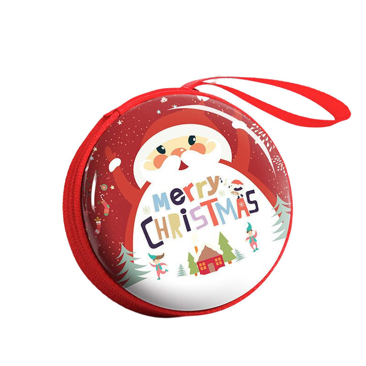 "Chic jul mini damplånbok i pengdesign, plåtmaterial med dragkedja, juldekoration och presentidé, 7x7x3,5 cm."