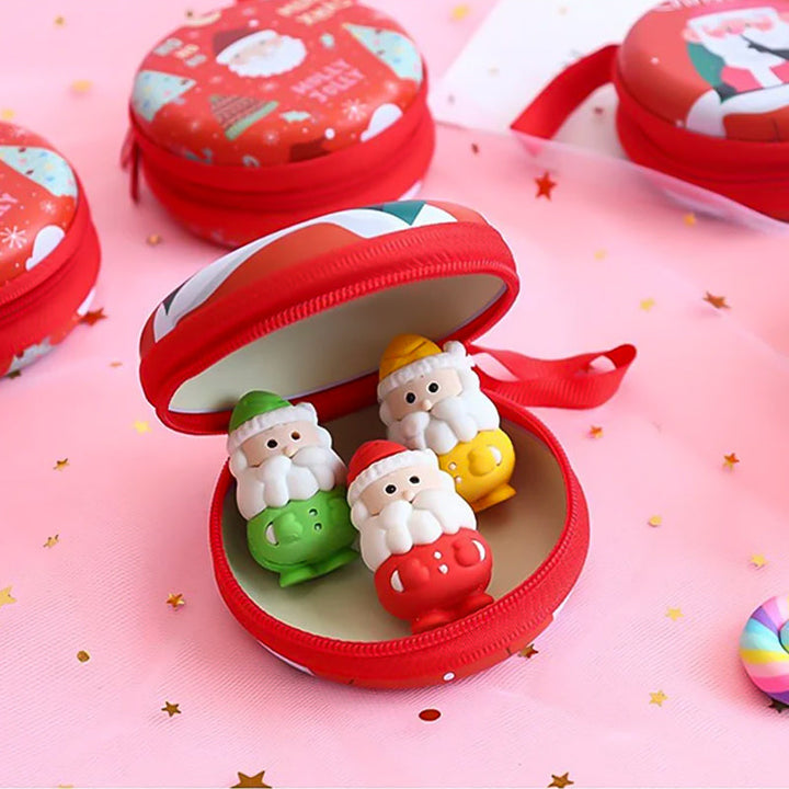 "Chic jul mini damplånbok i pengdesign, plåtmaterial med dragkedja, juldekoration och presentidé, 7x7x3,5 cm."