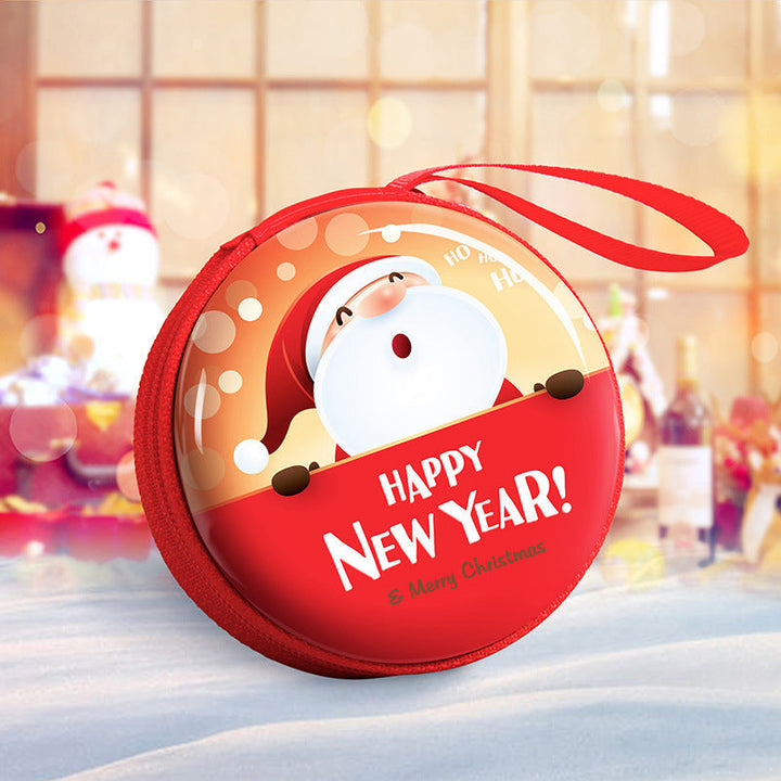 "Chic jul mini damplånbok i pengdesign, plåtmaterial med dragkedja, juldekoration och presentidé, 7x7x3,5 cm."