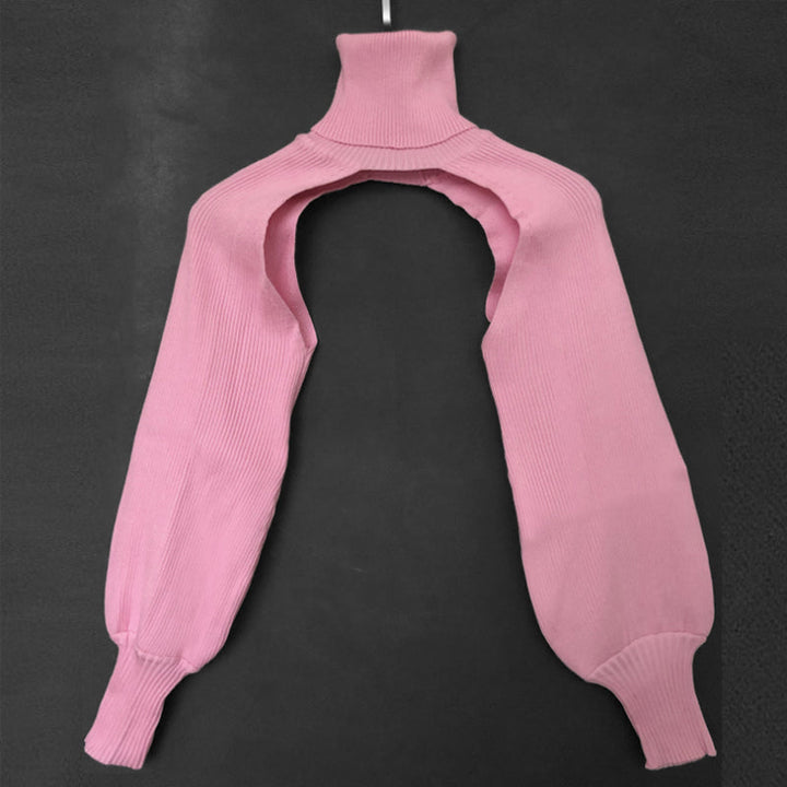 "Coltröja med hög hals och loose bloomer-ärmar, eleganta detaljer för chic look. Perfekt för dammode, olika färgval."