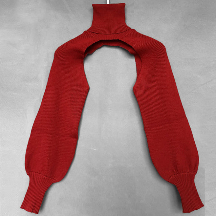 "Coltröja med hög hals och loose bloomer-ärmar, eleganta detaljer för chic look. Perfekt för dammode, olika färgval."