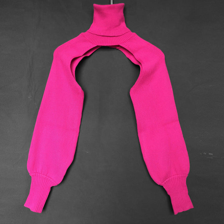"Coltröja med hög hals och loose bloomer-ärmar, eleganta detaljer för chic look. Perfekt för dammode, olika färgval."