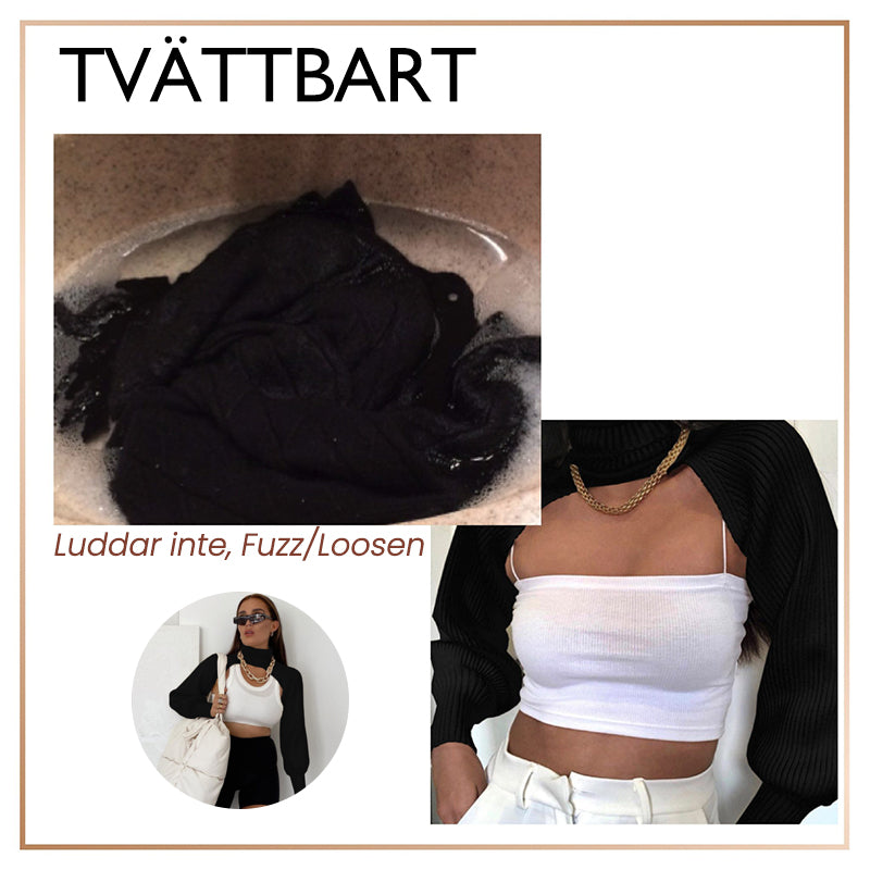 "Coltröja med hög hals och loose bloomer-ärmar, eleganta detaljer för chic look. Perfekt för dammode, olika färgval."