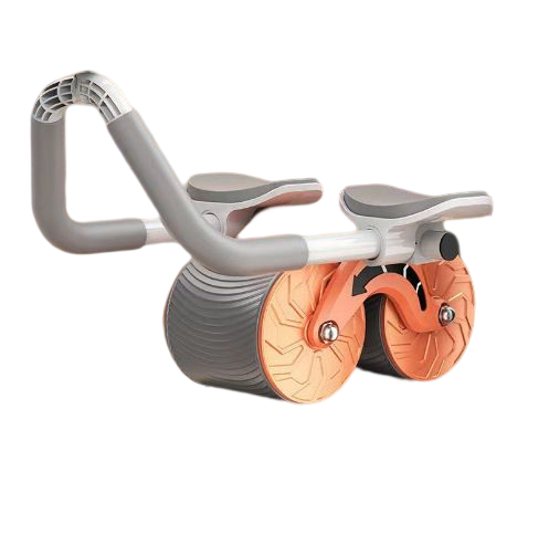 "Core Trainer plankrulle med EVA-skumhandtag och gummihjul för mångsidig träning. Perfekt för att förbättra stabilitet."