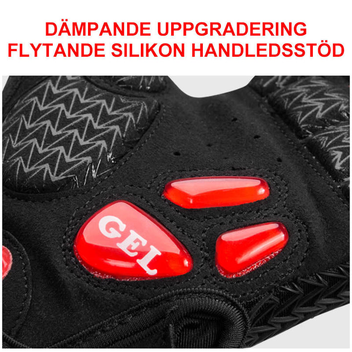 "Cykelhandskar herr/dam med halvfinger, andningsbara, pekskärmsvänliga, svartgrå, idealiska för cykling, sportigt stilrena."