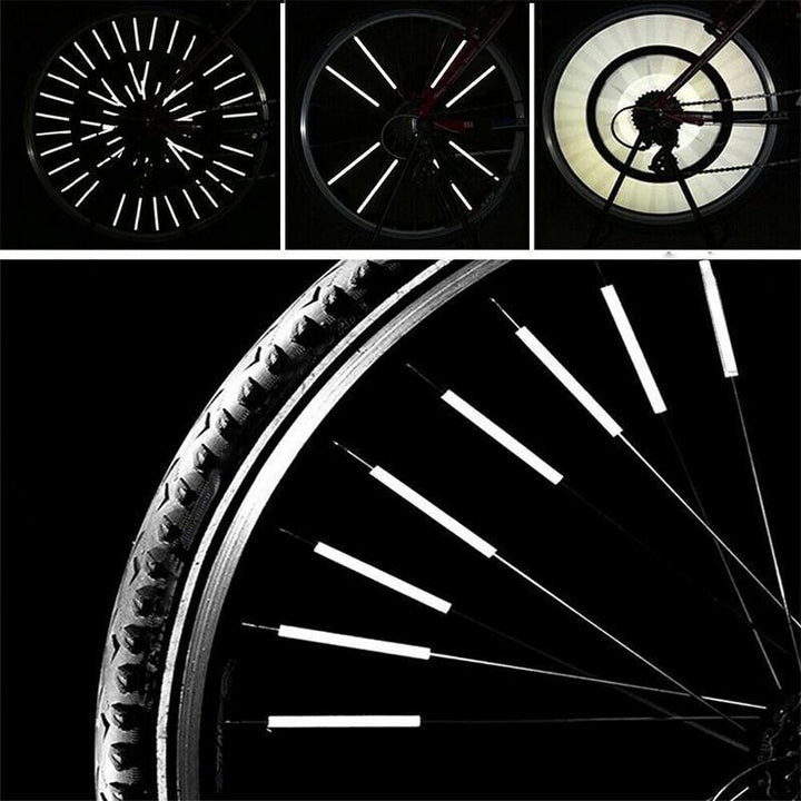 Cykelreflexer för unisex på ekrar, silverfärgade, 3D-reflekterande för hög synlighet och säkerhet vid nattcykling.