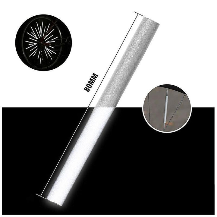 Cykelreflexer för unisex på ekrar, silverfärgade, 3D-reflekterande för hög synlighet och säkerhet vid nattcykling.