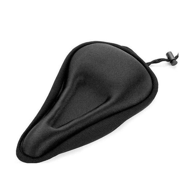 "Cykelsadel med svart 3D silikongel vaddering för herr och dam, ergonomiskt och ventilerande för ökad cykelkomfort."