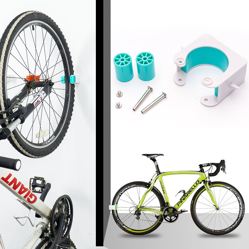 "Cykelställ för parkering av mountainbike och landsvägscykel, kompakt och elegant design, perfekt för cykelentusiaster."