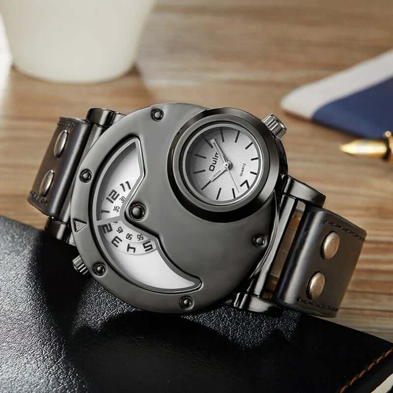 Elegant Dual Time Quartz Klocka