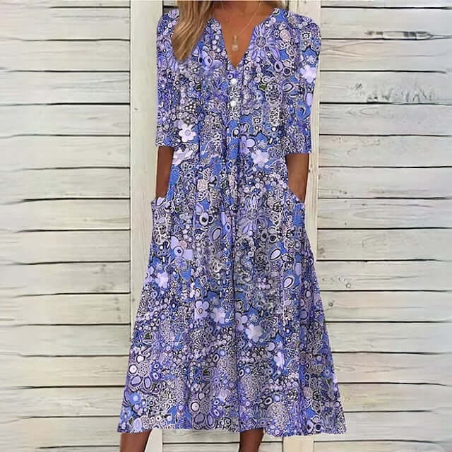 Blommig sommarklänning med elegant design – Luftig & Bekväm