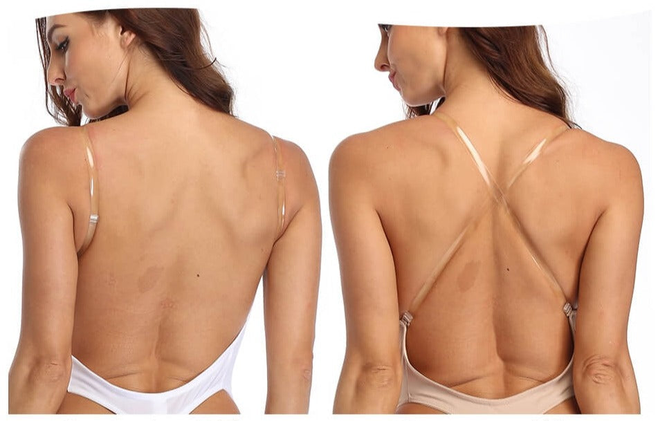 Elegant dam underkläder: Rygglös body shaper med djup V-ringning. Perfekt som innetröja eller under festkläder.