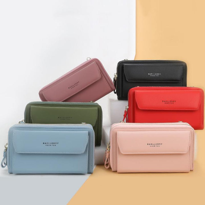 "Dam crossbody-väska av rosa PU-läder med stor kapacitet och flera fack, snygg och hållbar; perfekt för alla tillfällen."