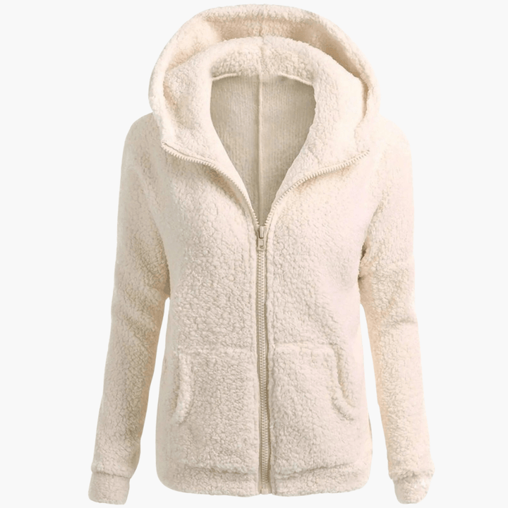 Dam huvtröja i mjuk fleece med dragkedja. En praktisk och bekväm vardagsjacka för kvinnor.