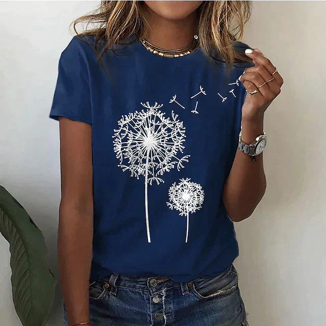 Klassisk dam t-shirt, kortärmad med rund hals. Ett luftigt och bekvämt basplagg, perfekt för sommarens vardag.