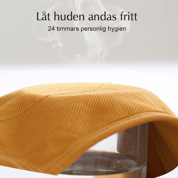 "Dam linne BH-topp i bomull med V-ringning, flera färger, ribbstickad, mjuk och elastisk för stil och komfort."
