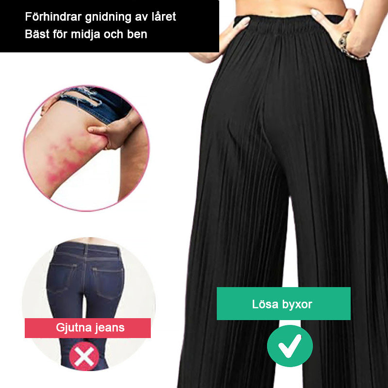 "Dam plus size vida byxor med hög midja, i silkesmjukt tyg och olika färger, elegant draperade för stil och komfort."