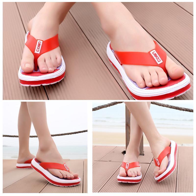 "Dam Soft Rainbow Flip-Flops Sandaler med färgglad design och mjuk EVA-sula, perfekta för både strand och vardagsbruk."