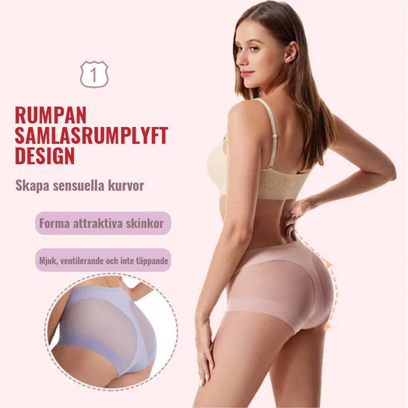 "Dam sömlösa formkläder i issilke, högmidja, svart, S-formad silhuett, komfort hela dagen."
