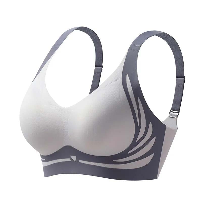 "Dam trådlös push-up BH, Jelly Strip Technology, supermjukt tyg, ljusblå färg, förbättrar kurvor, sömlös silhuett"