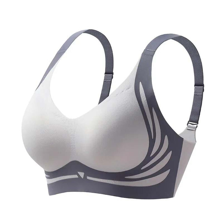 "Dam trådlös push-up BH, Jelly Strip Technology, supermjukt tyg, ljusblå färg, förbättrar kurvor, sömlös silhuett"