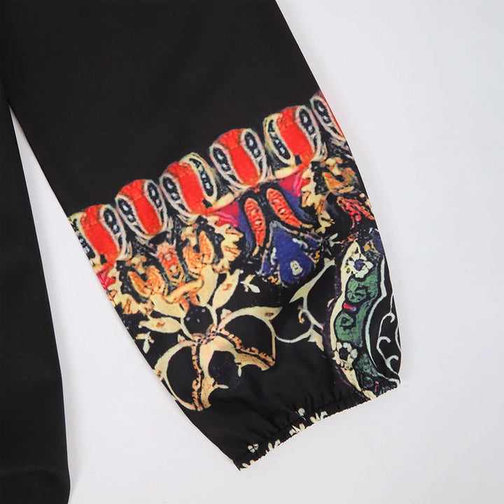 "Dam vintage tryck långärmad klänning i boho stil, blommönster, romantisk design, idealisk för sommar och lediga tillfällen."