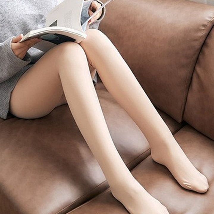 Dam vinter tights i svart, fejk genomskinliga, varma och bekväma, perfekt för att hålla stilen i kallt väder.