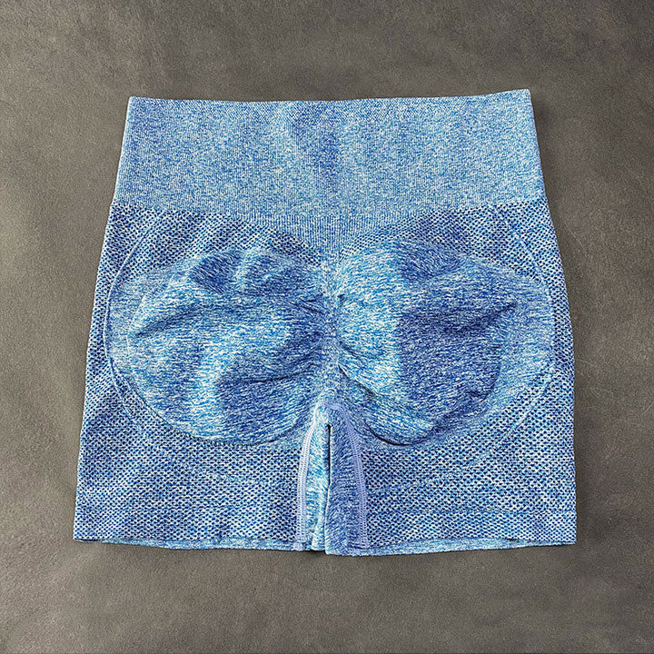 "Dam yoga cykelshorts, hög midja, blå färg, andningsbart tyg, perfekt för träning, utförd i stretchigt material."