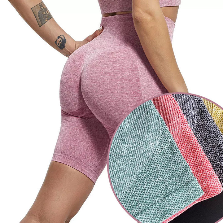 "Dam yoga cykelshorts, hög midja, blå färg, andningsbart tyg, perfekt för träning, utförd i stretchigt material."