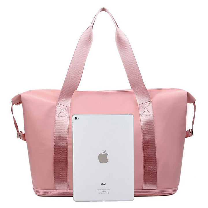 "Dambärbar kurirväska med dubbel lager, våt-separation, justerbart band, oxford tyg, mörklila väska, 15,6 tum laptop"