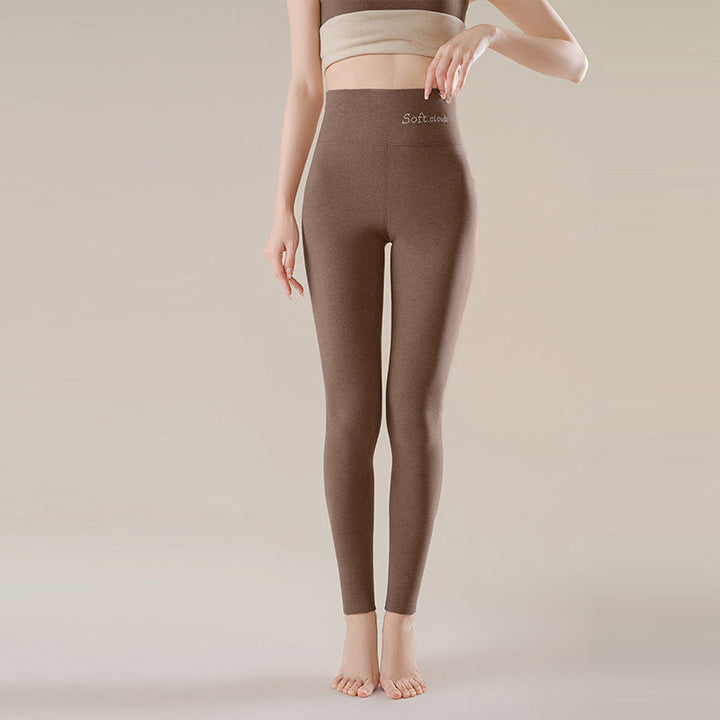 "Damer förtjockade varma leggings, elegant design, smalare look, plyschigt sammet, perfekta för vinter och vardagsbruk."