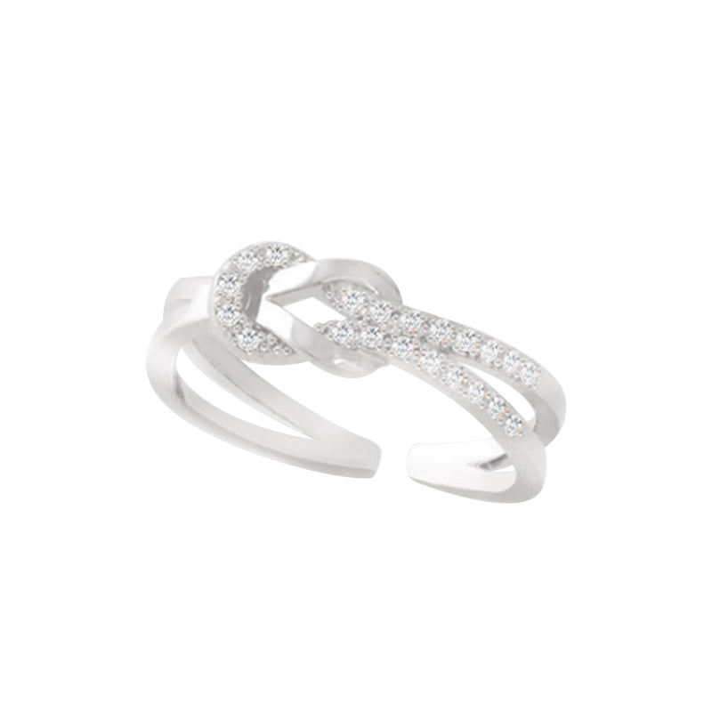 "Damer justerbar vänskaps knut ring i guld, gyllen rosa och silver. Tidlös design med elegant knutmotiv."