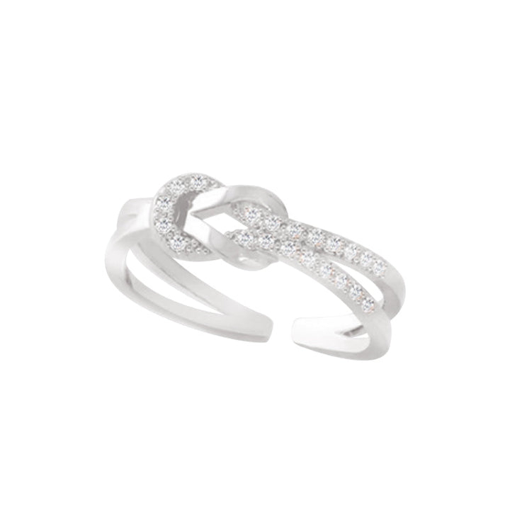 "Damer justerbar vänskaps knut ring i guld, gyllen rosa och silver. Tidlös design med elegant knutmotiv."