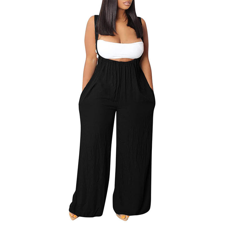"Damer mjuk enfärgad jumpsuit med löst sittande byxor, stilren och bekväm för alla tillfällen."