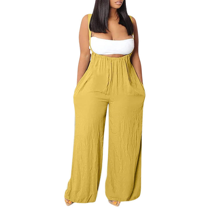"Damer mjuk enfärgad jumpsuit med löst sittande byxor, stilren och bekväm för alla tillfällen."