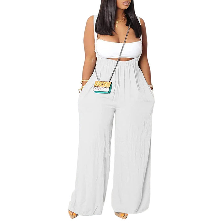 "Damer mjuk enfärgad jumpsuit med löst sittande byxor, stilren och bekväm för alla tillfällen."