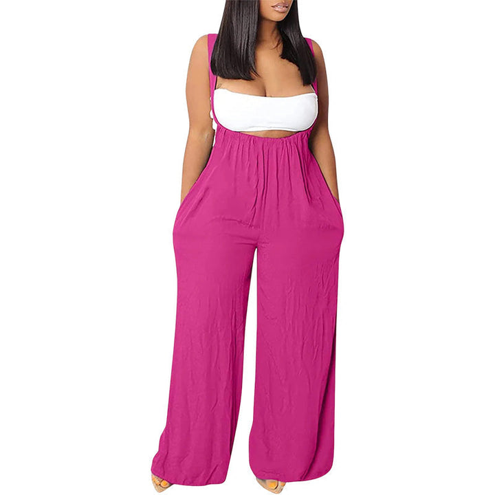 "Damer mjuk enfärgad jumpsuit med löst sittande byxor, stilren och bekväm för alla tillfällen."