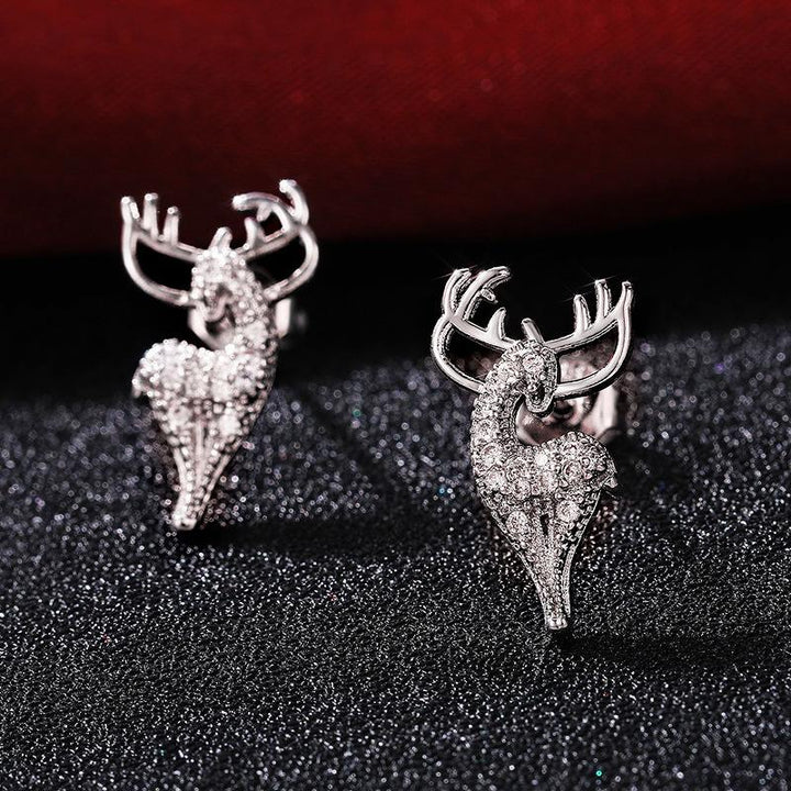 Damer silver älgformade örhängen, glansiga och eleganta tillbehör, fångar ljus och blickar. Perfekta för alla tillfällen.