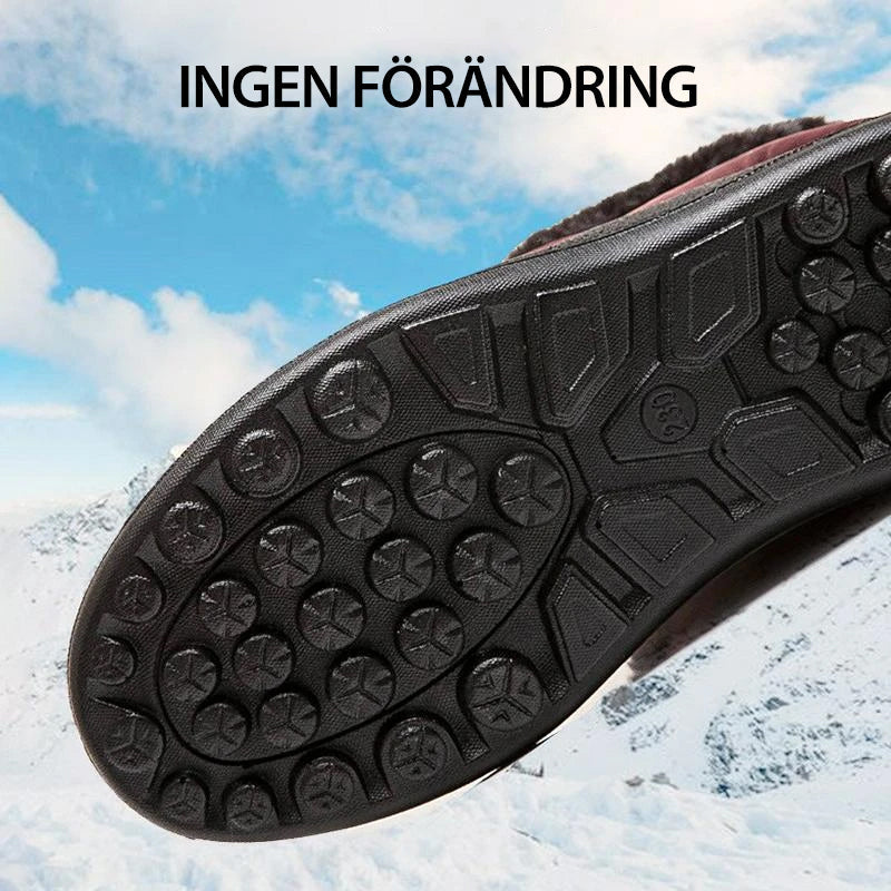 "Damer Vattentäta Snöskor i svart med värmande fluff, tålig gummisula och elegant design för vintern."