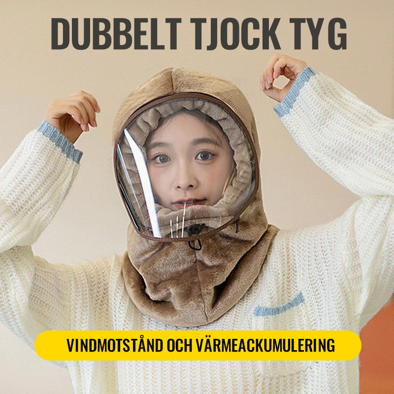 "Damer vinter cykling maskhatt, anti-dimma flanell i grå, skyddar mot kyla och dimma med elegant stil."