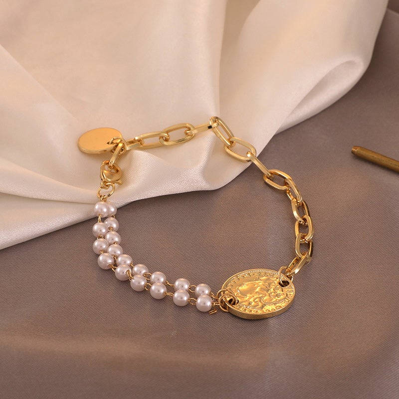 Damer zirkonblad armband med högpolerad finish, elegant design; perfekt accessoar för stilmedvetna kvinnor.