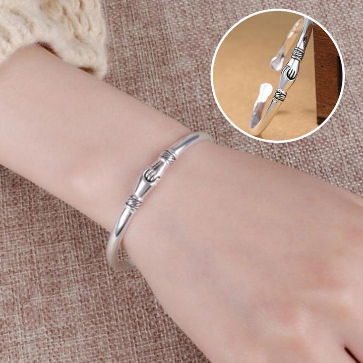 Damers S925 silverarmband med justerbar slinga och elegant design, perfekt för vänskap och alla tillfällen.