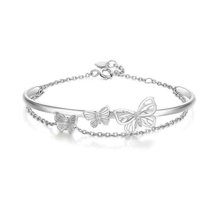 "Damhalsband med dubbla rosetter i silver, elegant design för damer, justerbar kedja, nickelfritt och blyfritt smycke"