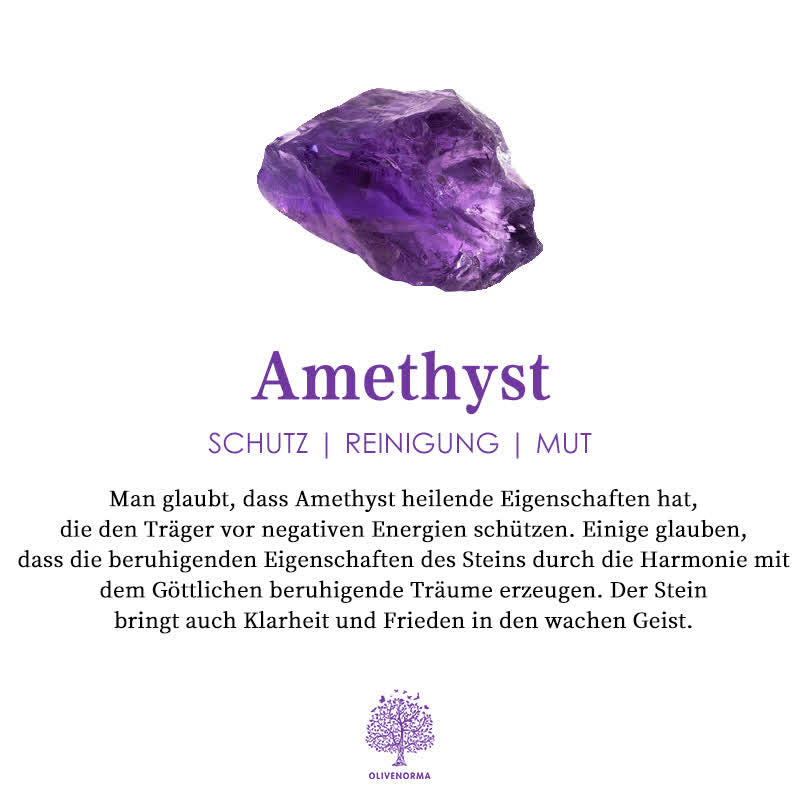 Vackert kristallhalsband för dam, ametist ädelsten i hexagonform som ger positiv energi.