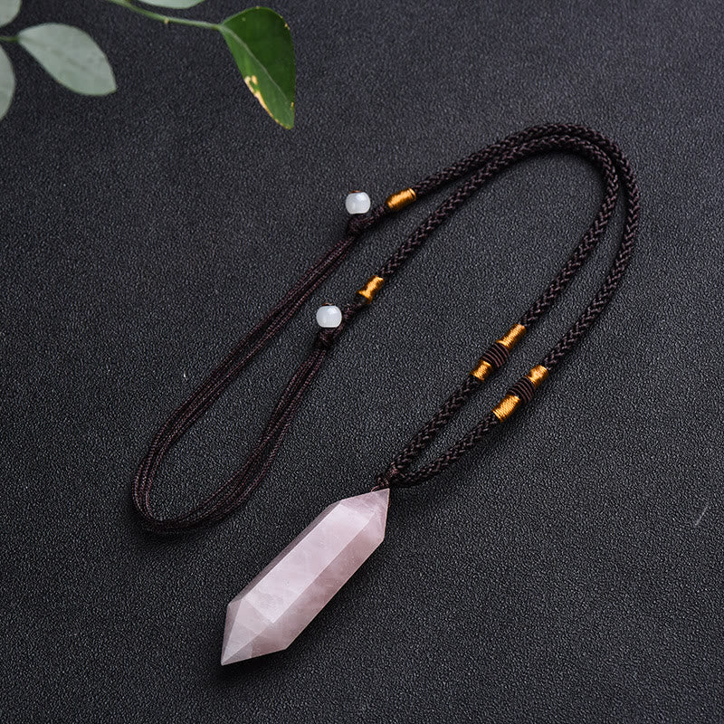 Exklusivt hexagonhalsband med äkta ametistkristall, för damer som söker lugnande energi.