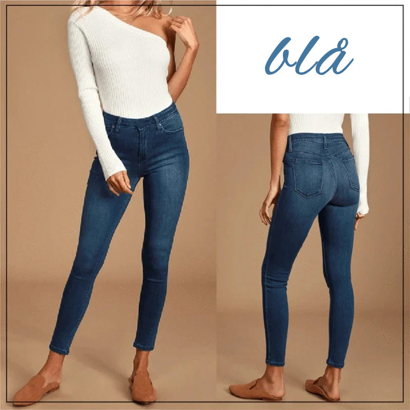 Damjeansleggings med slim effekt, formande passform och elastiskt midjeband. Perfekt för stil och komfort dagligen.