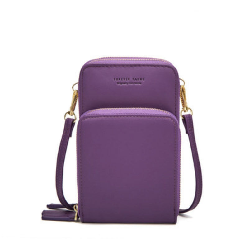 "Dams crossbody-väska i PU-läder med justerbar rem, elegant design, finns i svart, grå, orange, rosa, vinröd, lila, mörkblå."