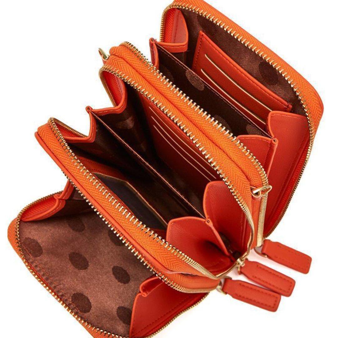 "Dams crossbody-väska i PU-läder med justerbar rem, elegant design, finns i svart, grå, orange, rosa, vinröd, lila, mörkblå."