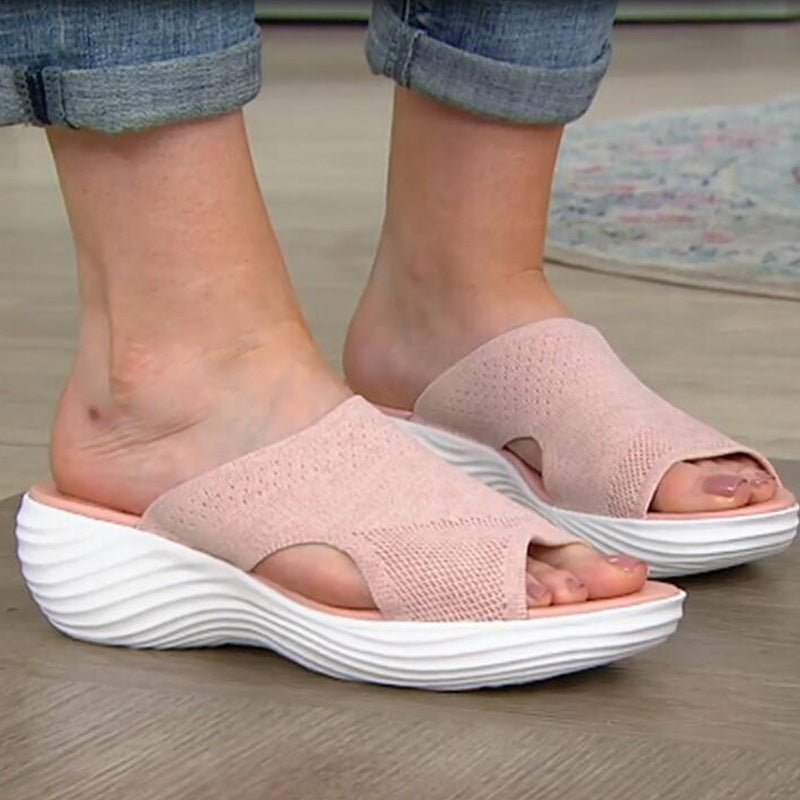"Damsandaler för beach, bekväm EVA-fotbädd, rosa, blå och grå, platt botten, stödpunkter, perfekt för promenader."
