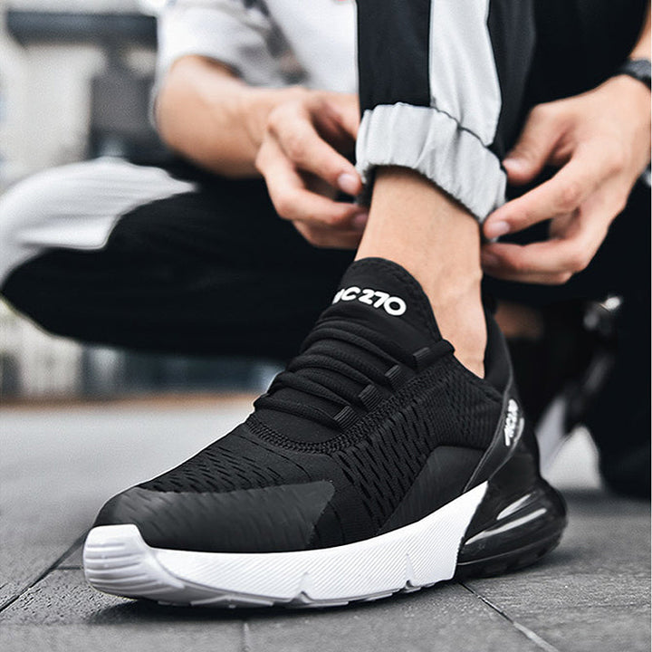 "Damsneakers sommar mesh luftkudde sula, vit och rosa; lätt, andas material, snygg design, perfekt för aktiv livsstil."